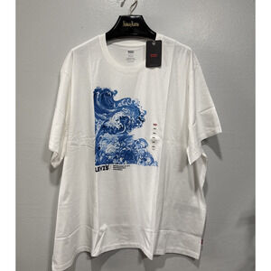 Levi's Relaxed Wave Short Sleeve T-Shirt Mens Size 3XL Casual Everyday Ocean